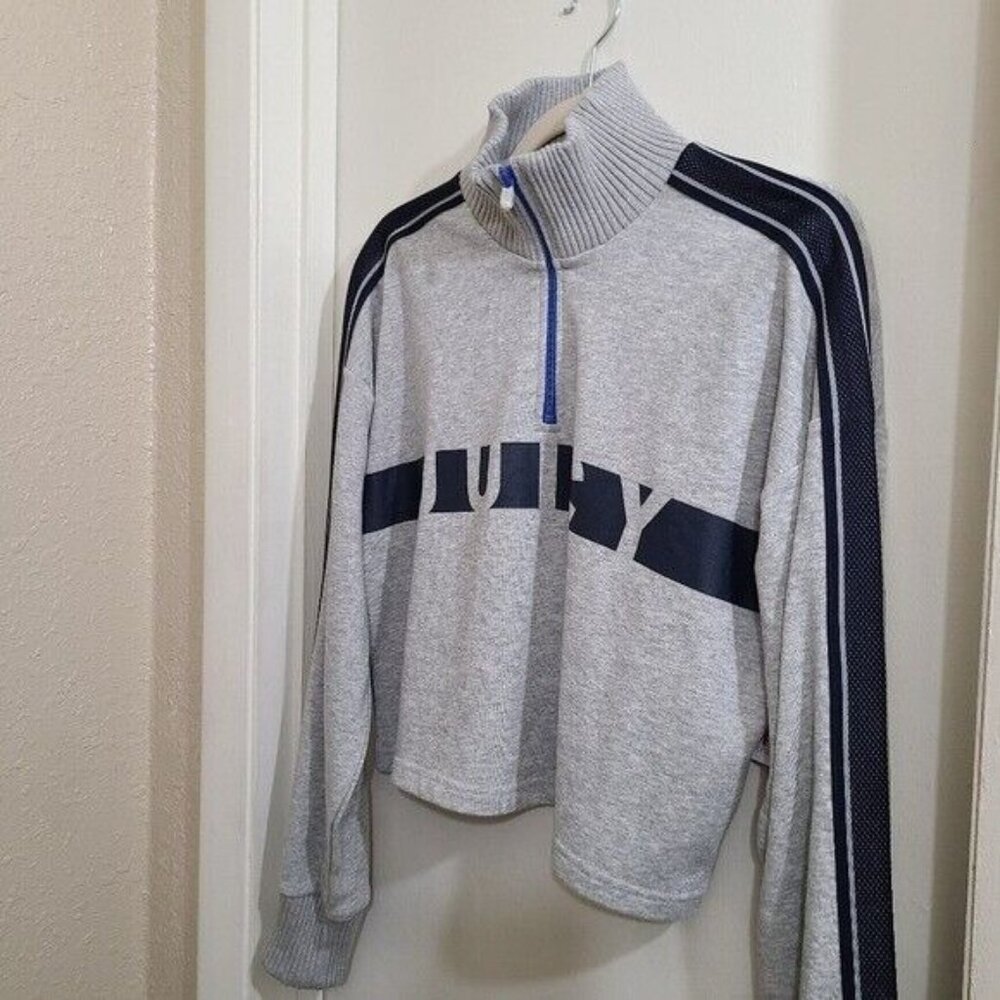 Juicy Couture Womens Cozy Racer Crop Pullover Top M NWT Quarter Zip - Picture 2 of 8